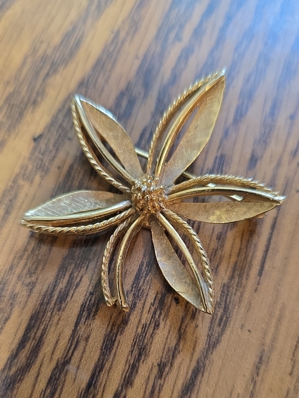 Vintage Art Signed Flower Brooch  Pin